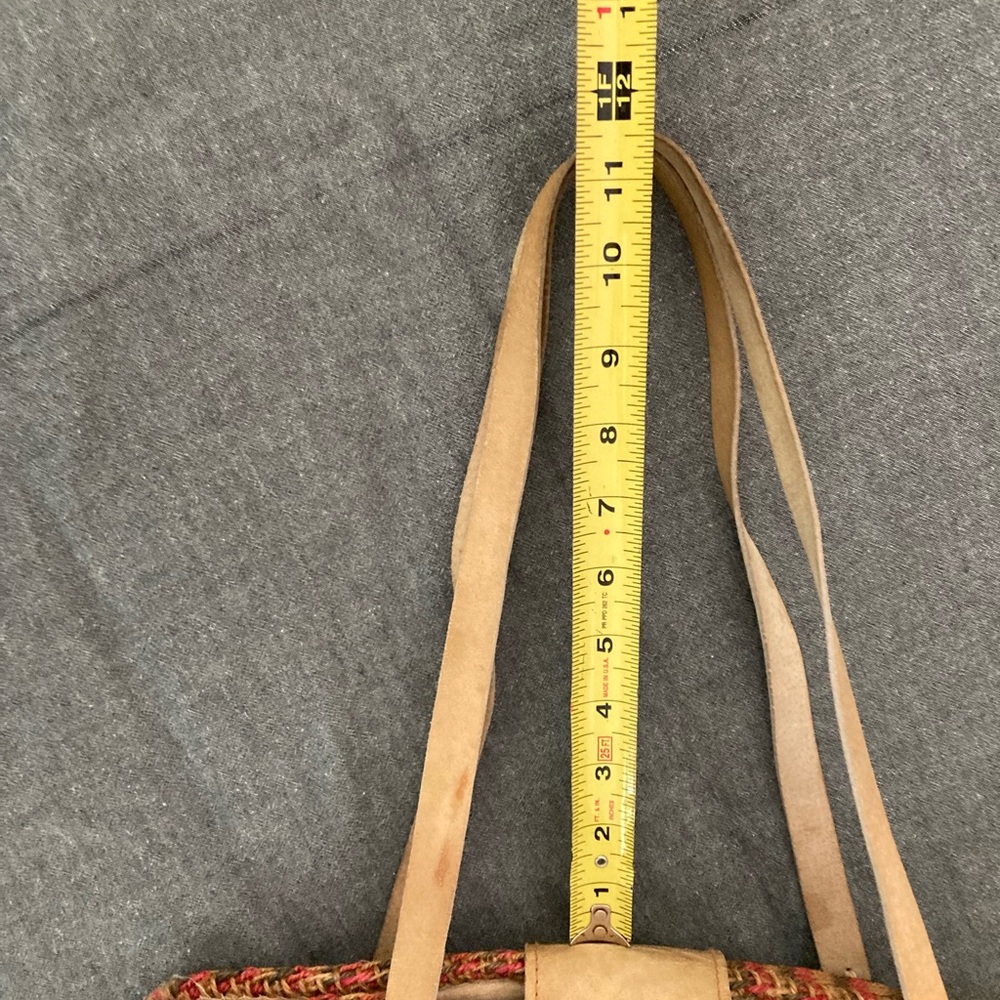 Vintage woven sisal market tote bucket bag. Jute, raffia - Picture 8 of 12
